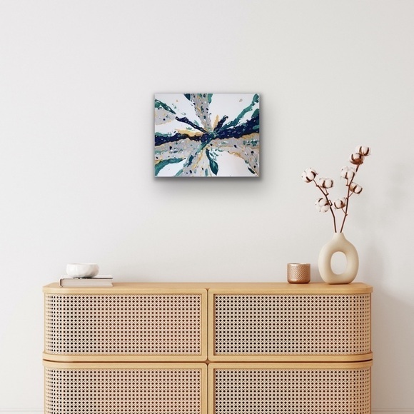 Painting Original Small Acrylic Colorful Modern Abstract Art on Canvas - Picture 7 of 10